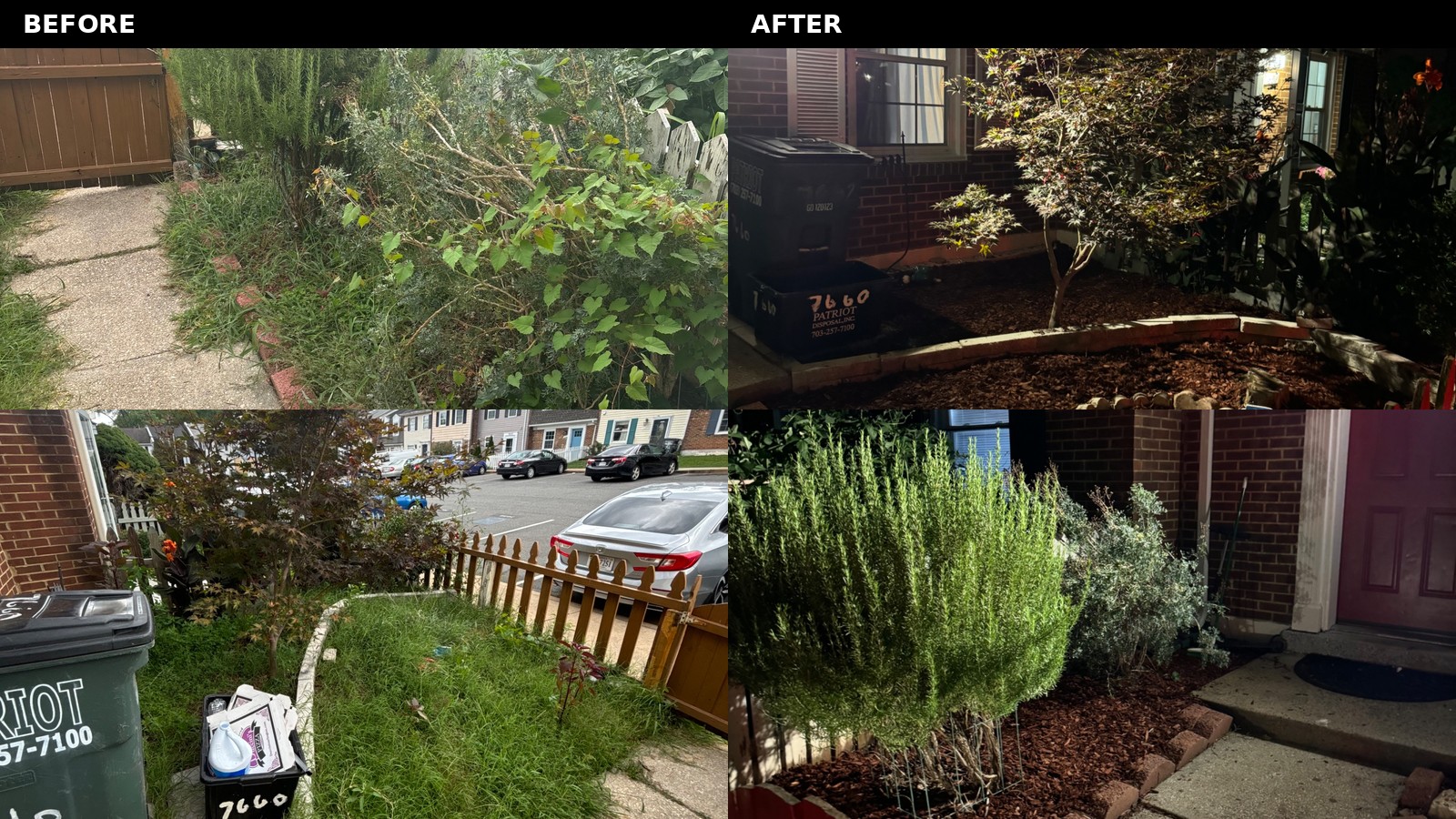 Townhouse property cleanup before and after